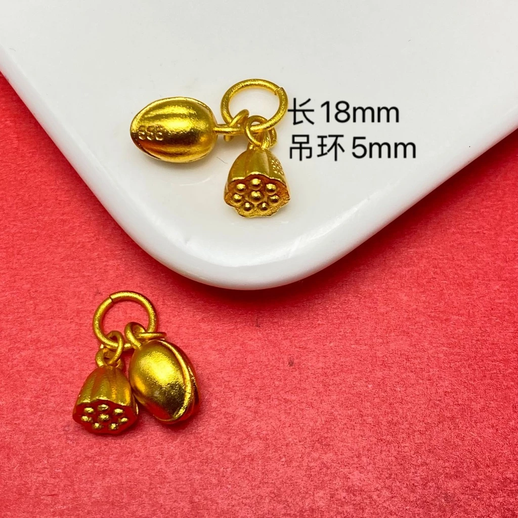 จี้ดอกบัวป้อมถั่วลิสง อุปกรณ์เครื่องประดับทองไมครอน thumbnail 3