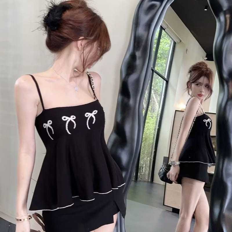 Tq88indonesia เสื้อกล้ามผู้หญิงอินเทรนด์ / เสื้อกล้ามถัก KAIRA / เสื้อกล้ามเซ็กซี่