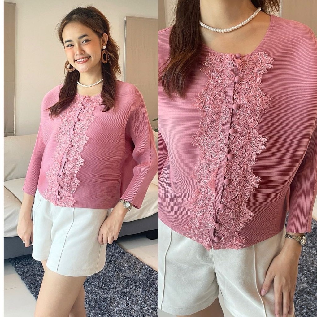 PleatByNisa A791 เสื้ออัดพลีทผ้าพรีเมียม เนื้อผ้าคุณภาพ Polyester100%