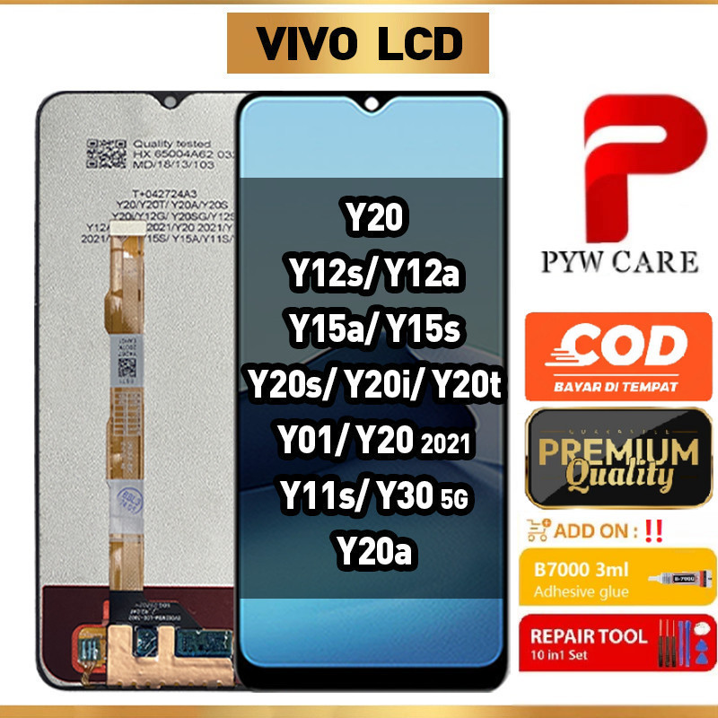 หน้าจอ LCD ที่รองรับสําหรับ Vivo Y20/Y12s/Y12a/ Y15a/ Y15s/Y20s/Y20i/Y20t /Y01 /Y20 2021 / Y11s / Y3
