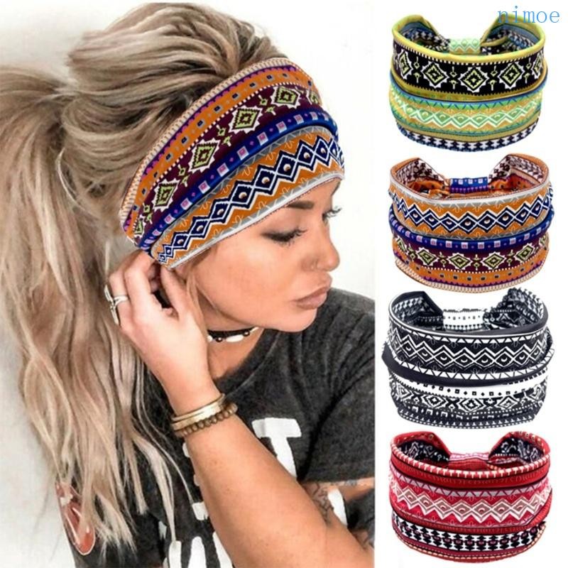 Headwrap สไตล์แอฟริกัน สำหรับฟิตเนสและโยคะ ที่คาดผมยืดหยุ่น