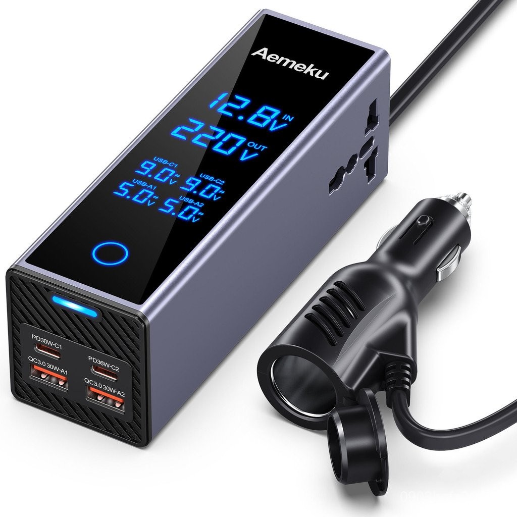 จอแสดงผลดิจิตอลขายร้อน 300W12V to/Multi-Channel Inverter สมาร์ท Multi-Function รถ 24V ไฟฟ้า 220V หน้