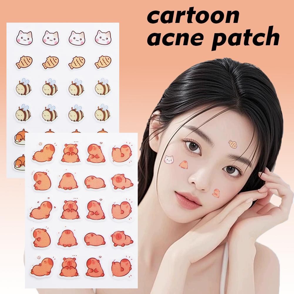 Pe สติ๊กเกอร์สิวกระดาษลายสัตว์น่ารักสติ๊กเกอร์พลาสติกถุงสิวสติกเกอร์ปกคอนซีลเลอร์ W1r0