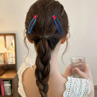 คลิปผมโบว์ลายหัวใจสีแดง สำหรับตกแต่งทรงผม BB Barrettes