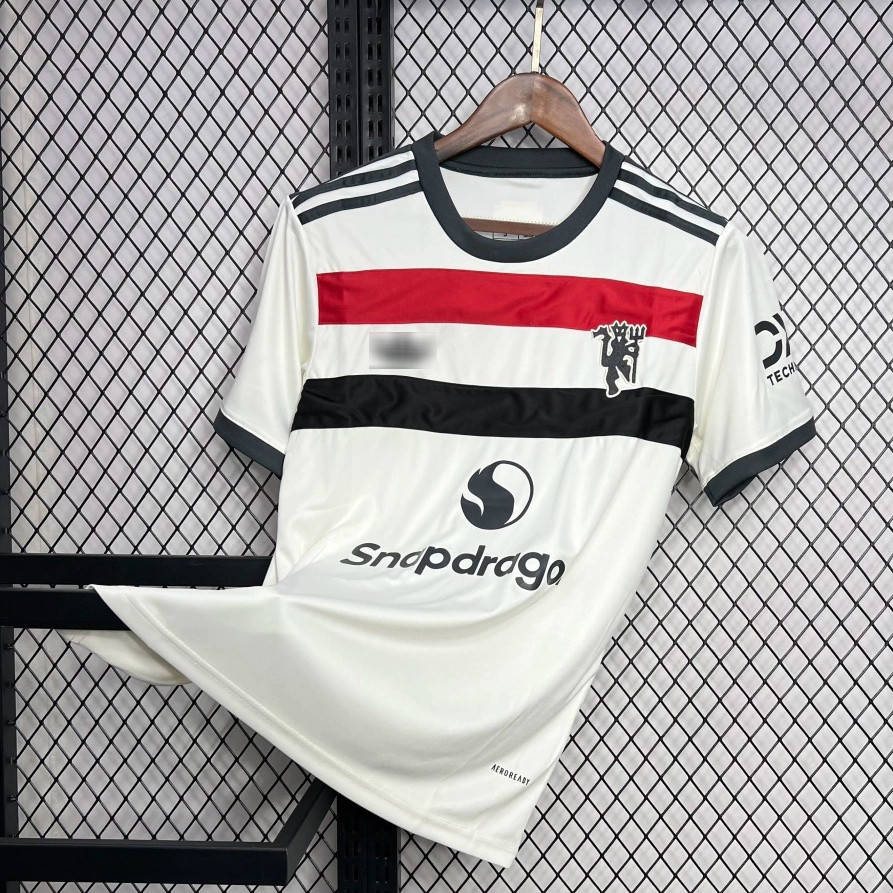 ใหม่ เสื้อบอลทีม แมนยุ ขาว 2024/25 เกรดแฟนบอล3A