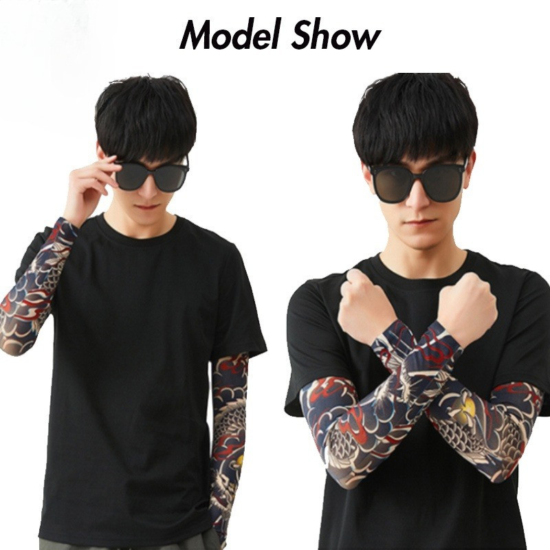 Arm Guards สำหรับจักรยาน ผ้าไหมน้ำแข็ง ลดความร้อนและป้องกันรังสียูวี ใช้ได้ดีเมื่อขี่จักรยานกลางแจ้ง - รูปที่ 4