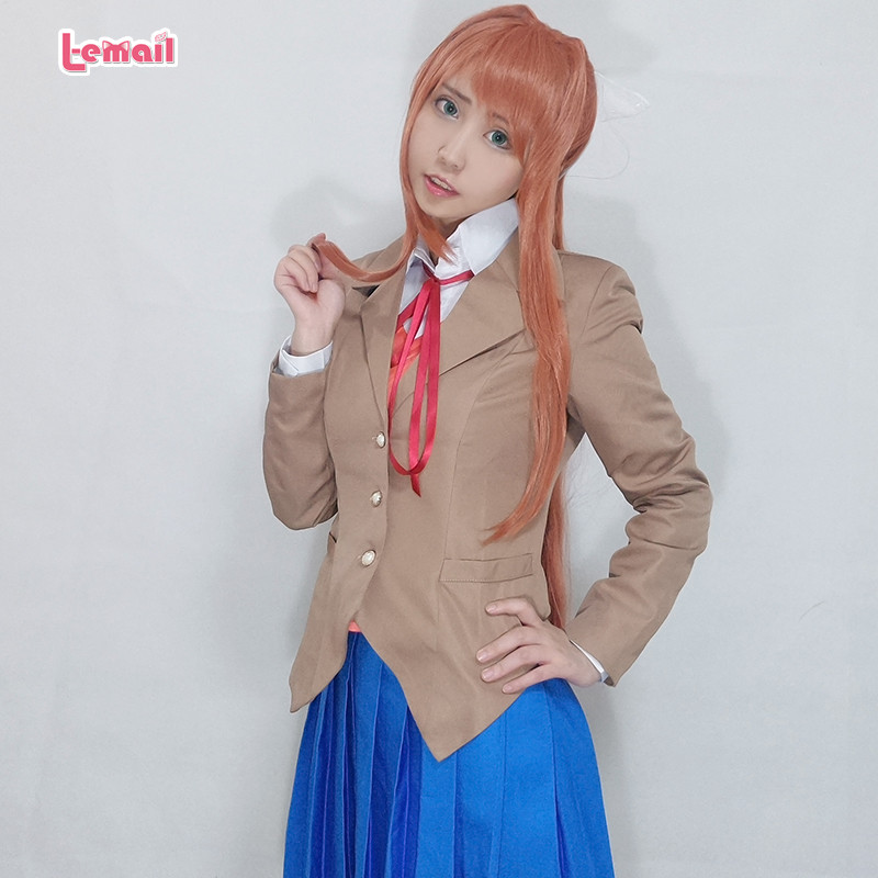 เสื้อผ้า cosplay Monika จากเกม Heartbeat Doki Doki สำหรับแฟนวรรณกรรมคลับ