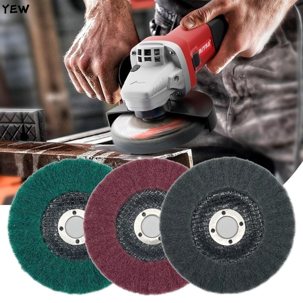 YEW Flap Polishing Wheel, Nylon Fiber Scouring Pad Non-Woven Grinding Wheel, 4.5" 115mm Flat Flap Gr