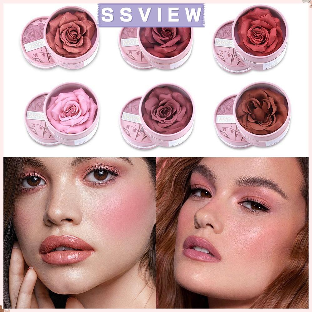 STILLSAVIEW Petals Powder Blusher, หลากสี Rose Highlight Grooming Palette, สีการมองเห็นสูง Natural Brightening Matte เครื่องสําอาง Universal