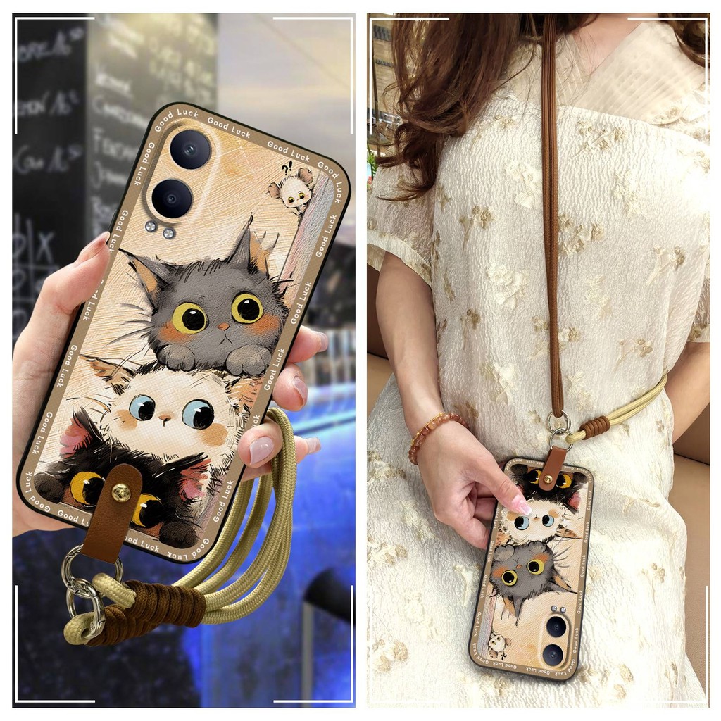 ทนทานป้องกันฝุ่นสําหรับOPPO K12X/1+Nord CE4Lite LanyardแนวทแยงสกปรกทนGraffiti Crossbodyปกหลังป้องกัน