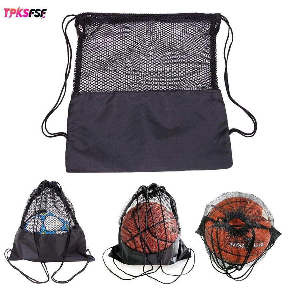 TPKSF Ball Storage Backpack, Black Basketball Cover Mesh Bag, Mesh Bag Portable Basketball Backpack 