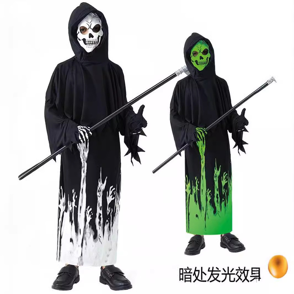 เด็ก Halloween Reaper Luminous Dress Reaper Scythe Vampire Stage Dress