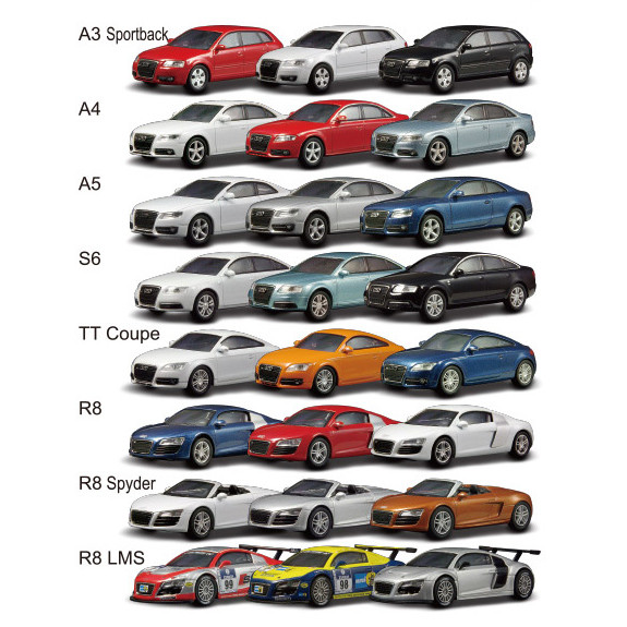 Jingshang Kyosho 1/64 Audi Audi ชุด 24 A3 A4 A5 S6 TT R8 LMS