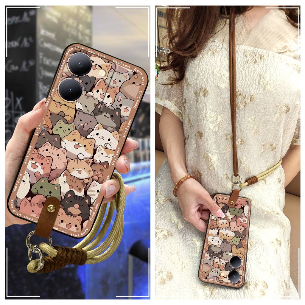 Crossbody Dirt-proof เคสโทรศัพท์สําหรับ VIVO Y78 5G จีน/Y78M/Y78-T1/Y78M-T1 การ์ตูนแฟชั่นการออกแบบ A