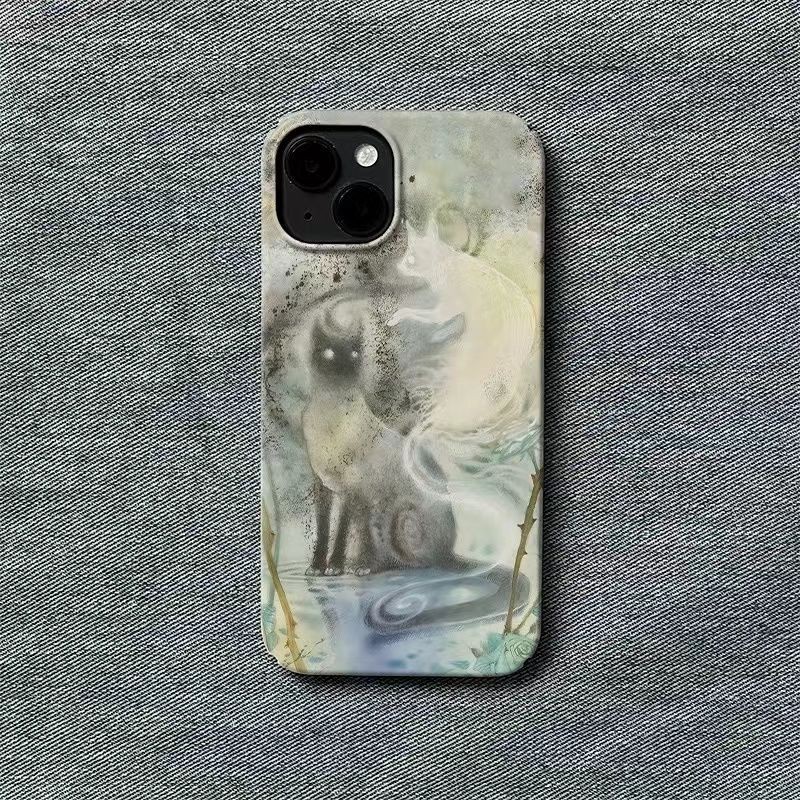ยุโรปอเมริกันบุคลิกภาพ Dream Cat Big Hole Hard Case เหมาะสําหรับ iPhone 16 13 15 14 12 11 PRO XR Scratch-Resistant XS MAX 16PLUS 17PROMAX 16PROMAX 7/8PLUS โทรศัพท์มือถือป้องกันกรณีทนทาน