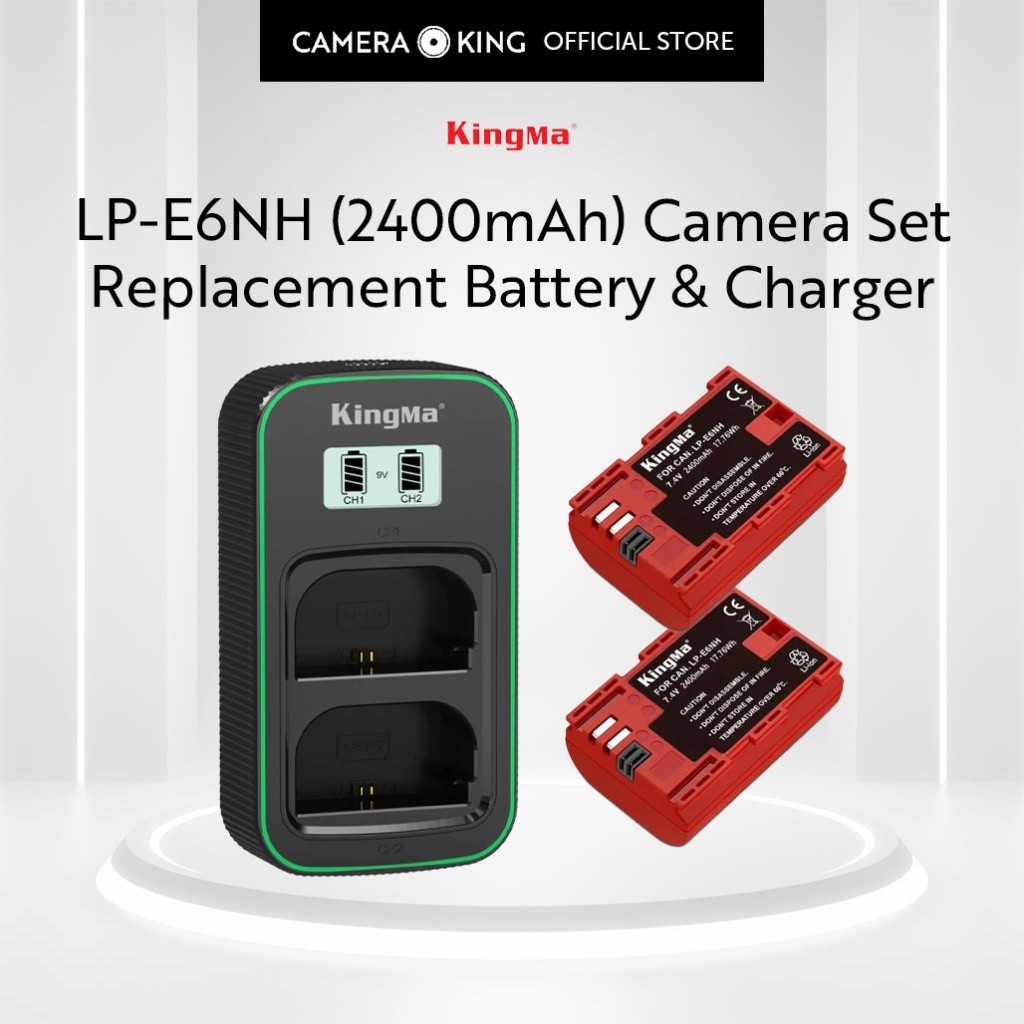 [KingMa] ชุดทดแทน LPE6NH 2400mAh / ที่ชาร์จเร็วเป็นพิเศษสําหรับกล้อง Canon LPE6N / LPE6N / LPE6 / LP