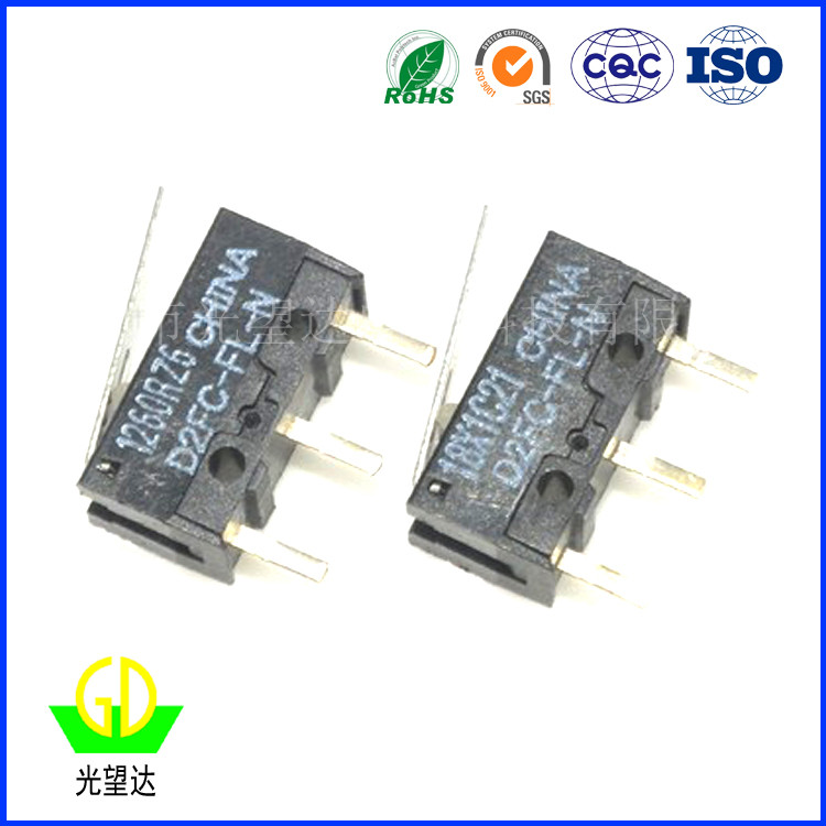 D2FS-FL-N สามารถแทนที่ D2FC-FK (50M) -RZ Green Dot Mouse Micro Switch Mouse ปุ่มเมาส์
