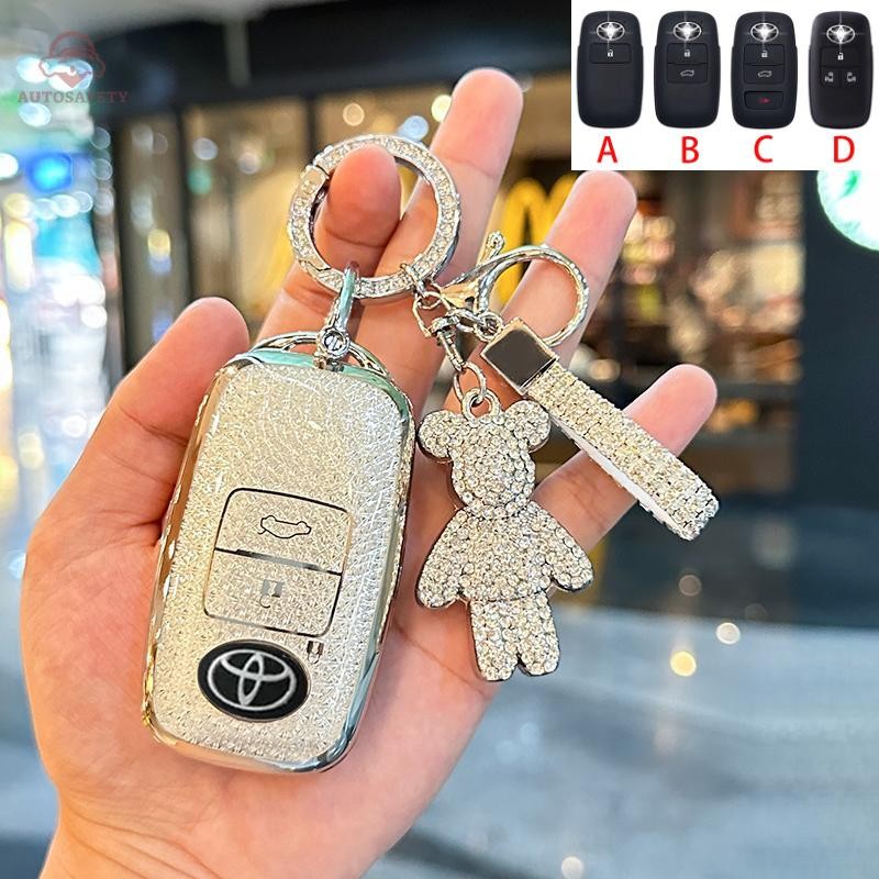 TPU Key Case Cover Key Holder อุปกรณ์เสริมกุญแจรถ Keychian สําหรับ Toyota Yaris Ative Yaris Cross To