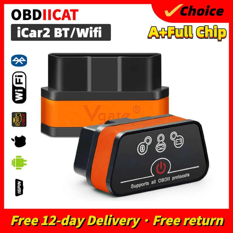 Icar2 OBD2 เครื่องสแกนเนอร์ Vgate Icar Pro V2.3 Wifi/บลูทูธสําหรับ IOS/Android Auto OBD Code Reader 