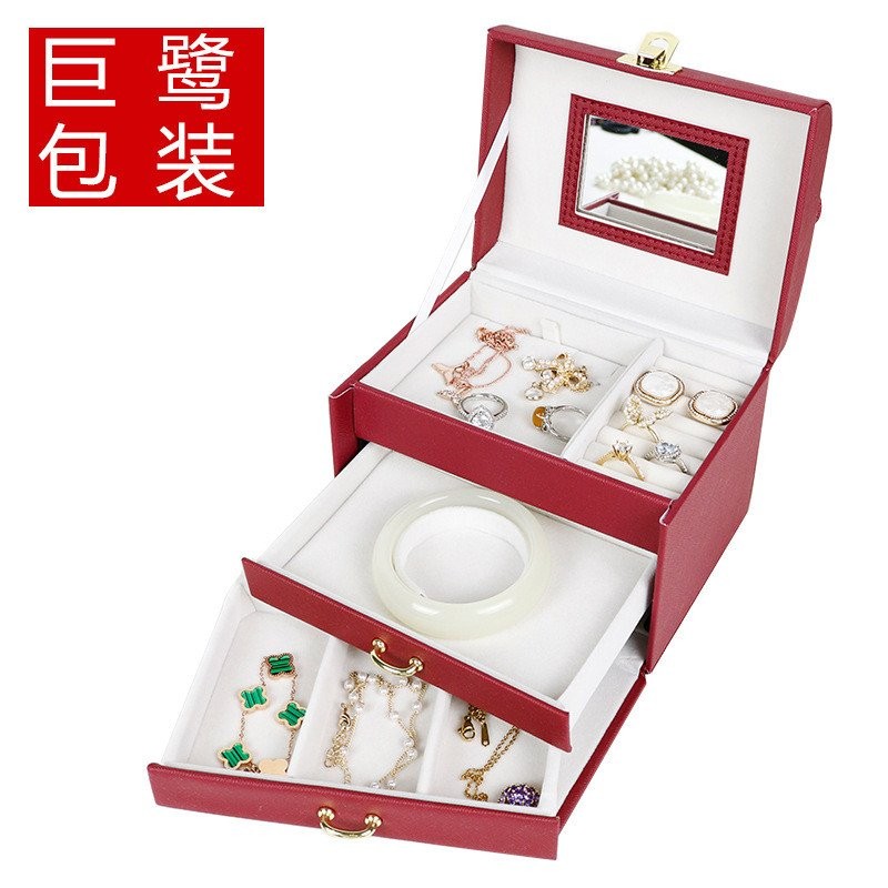 พร้อมสต็อกขายส่งจี้หยกสร้อยคอสร้อยข้อมือสร้อยคอกล่องเก็บเครื่องประดับสีแดงกล่องเก็บเครื่องประดับกล่อ