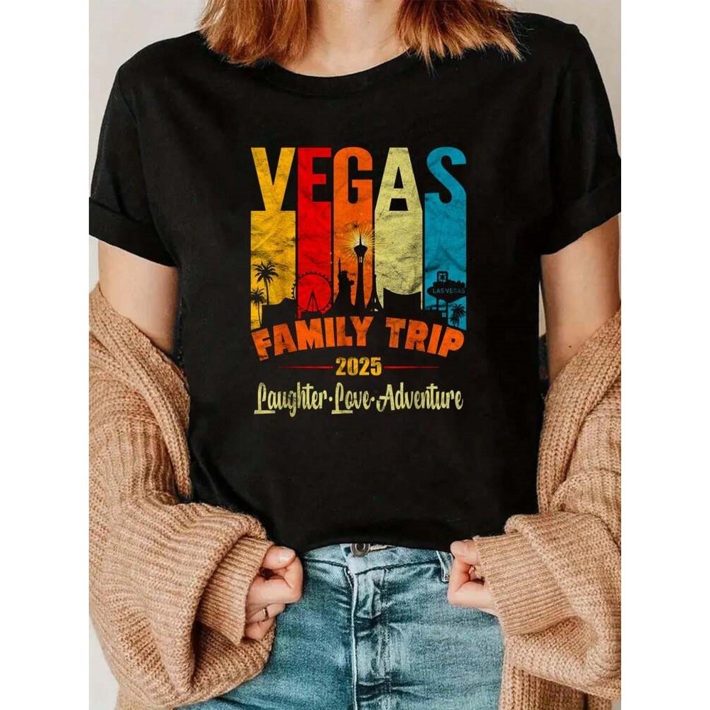 Las棉T Vegas 2025 Family ใหม่Las F Vacation欧码Cotton Vegas EYR2