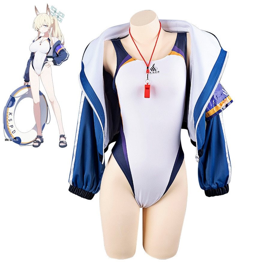 ชุดคอสเพลย์ Blue Archive Ogata Kanna/Kanna Kamui พร้อมชุดว่ายน้ำและ OUTERWEAR
