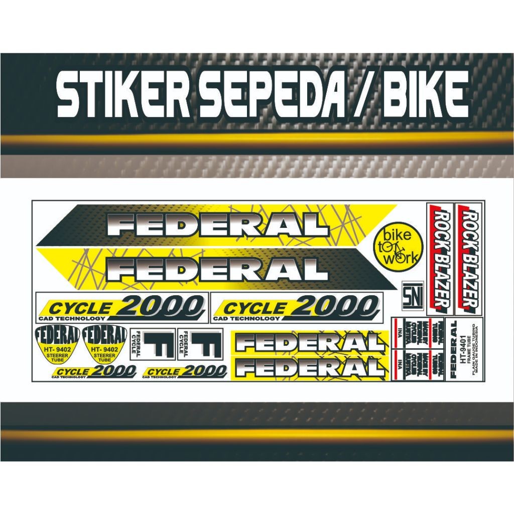 BICYCLE POLE VARIATIONS OF federal จักรยาน STRIPNGS, motif แบบเรียบง่าย, สติ๊กเกอร์ Federal, สติ๊กเก