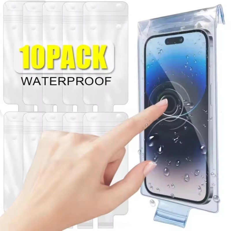 2/5/10 ชิ้นโปร่งใสกันน้ําโทรศัพท์ครอบคลุมกระเป๋า / ใต้น้ําป้องกันโทรศัพท์มือถือ กระเป๋า