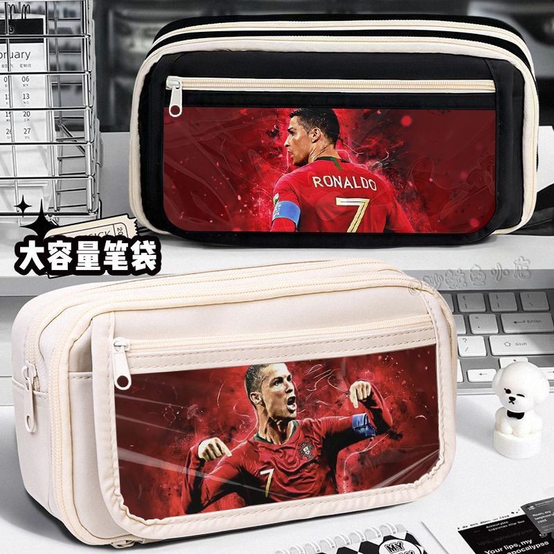 remai#Football C Large Capacity Student Pencil Case for Elementary and Middle School Girls and Boys,