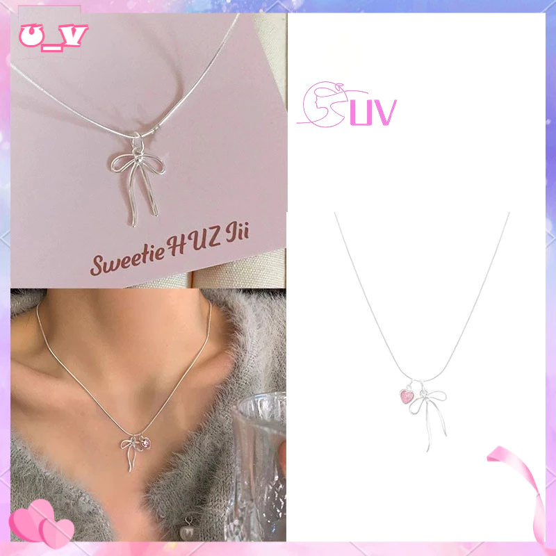 UV✨สร้อยคอหัวใจโลหะผสม พลอยเทียม ดีไซน์ฮิต ยอดนิยม สุภาพสตรี ของขวัญสวยหรู ส่งฟรี