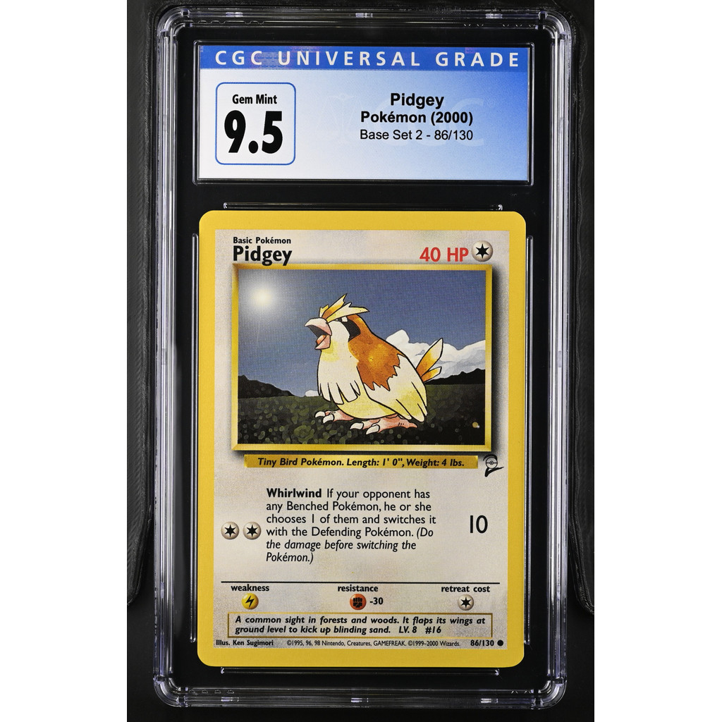[CGC 9.5] 2000 Pokémon Base Set 2 86/130 Pidgey