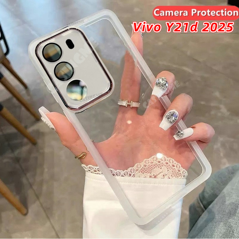 Vivo Y21d 2025 โปร่งใสสําหรับ Vivo Y21d Y21d VivoY21d Y21d Y21 DY 21d Y21d 4G 5G 2025 เคสโทรศัพท์ชุบ