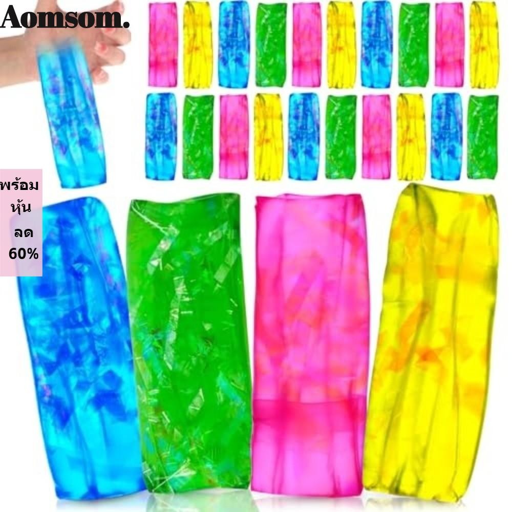 AOMSOM Water Snake Fidget Toys, Squishy Sensory Slippery Tricky Water Wiggler Toy, ไม่สามารถถือสีสัน