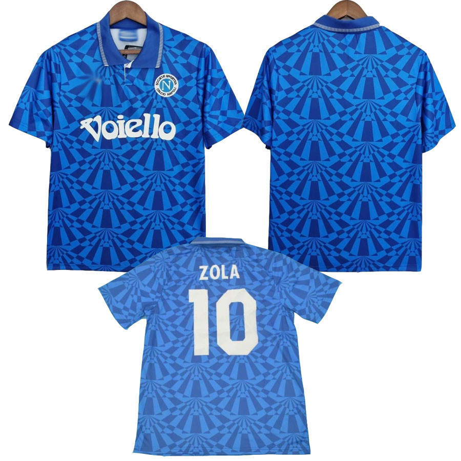 S-XXL 91-93 Napoli Home Retro Soccer Jersey Football ZOLA #10
