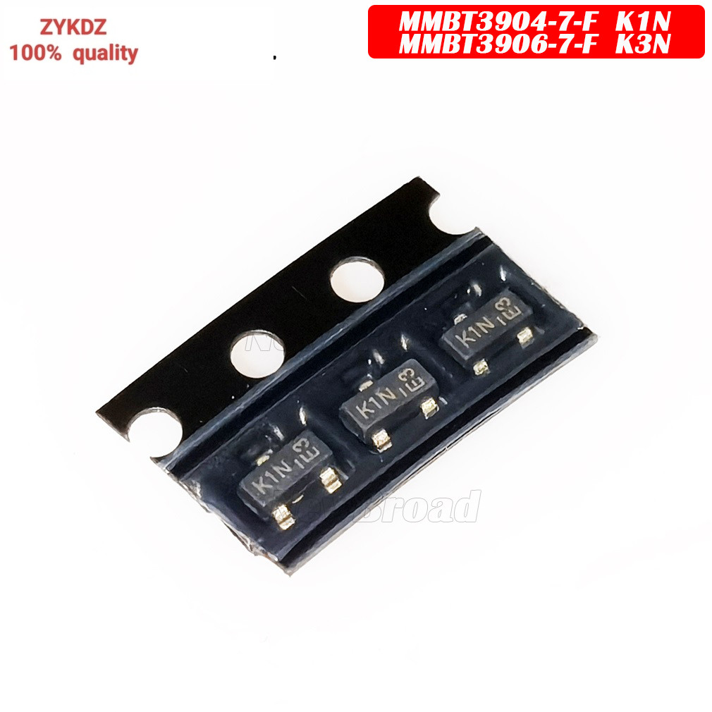 20PCS Patch ทรานซิสเตอร์ MMBT3904-7-F MMBT3904 K1N MMBT3906-7-F MMBT3906 K3N SOT23 NPN 0.2A 40V
