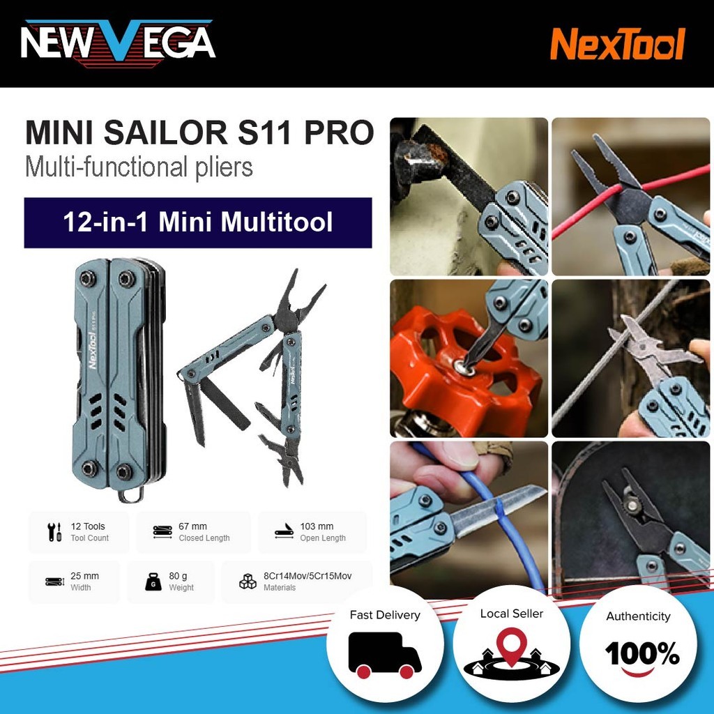 NexTool Mini Sailor S11 Pro 12-in-1 คีมมัลติฟังก์ชั่น - NE2082A