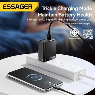 Essager A+C 65W super flash charge ปลั๊ก US/EU สีดำ เหมาะสำหรับอุปกรณ์หลากหลายประเภท B09