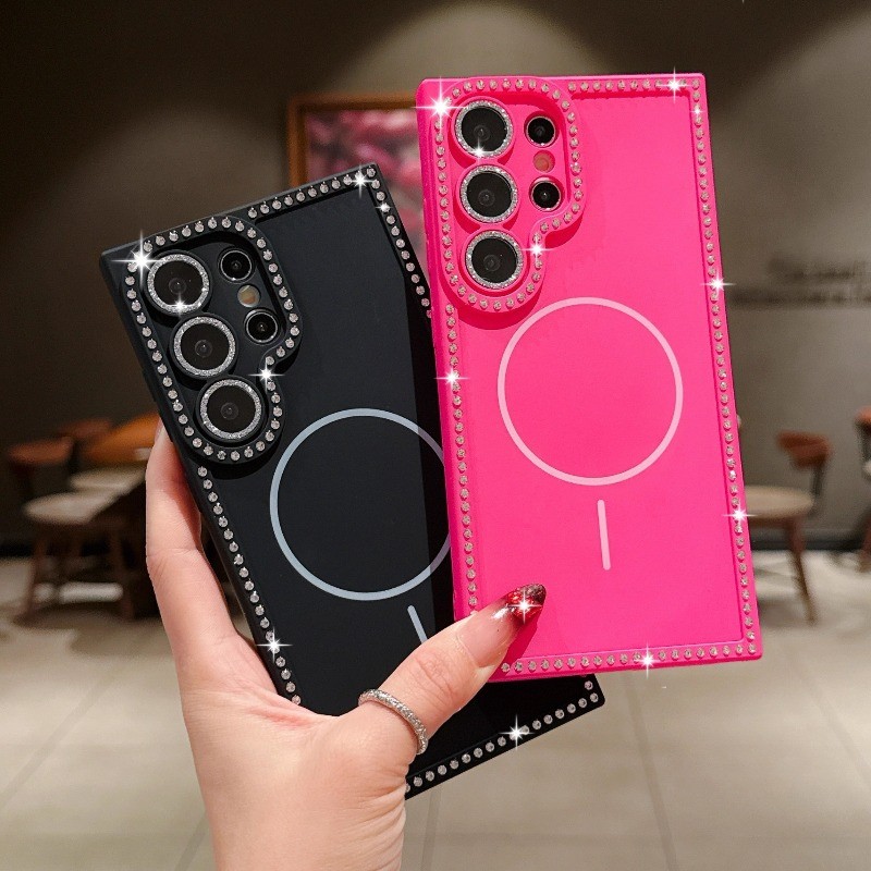 Shining Diamond Skin เคสโทรศัพท์เหมาะสําหรับ Samsung S24Ultra S25 S24 S23 Ultra/Plus/FE หรูหรา Anti Shock โทรศัพท์