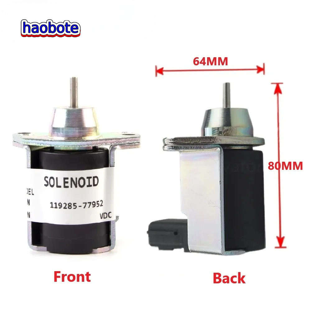 12โวลต์ 119285-77952 ดีเซลเครื่องยนต์การใช้ปิดหยุดโซลินอยด์วาล์วสําหรับ Yanmar 3TNE78 3TNE82A 3TNE88