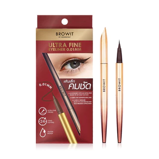 Browit Ultra Fine Eyeliner 0.01mm 0.5g #Brown บราวอิท อัลตรา ไฟน์ อายไลเนอร์น้องฉัตรหัวพู่กัน เส้นเรียวเล็กเพียง 0.0...