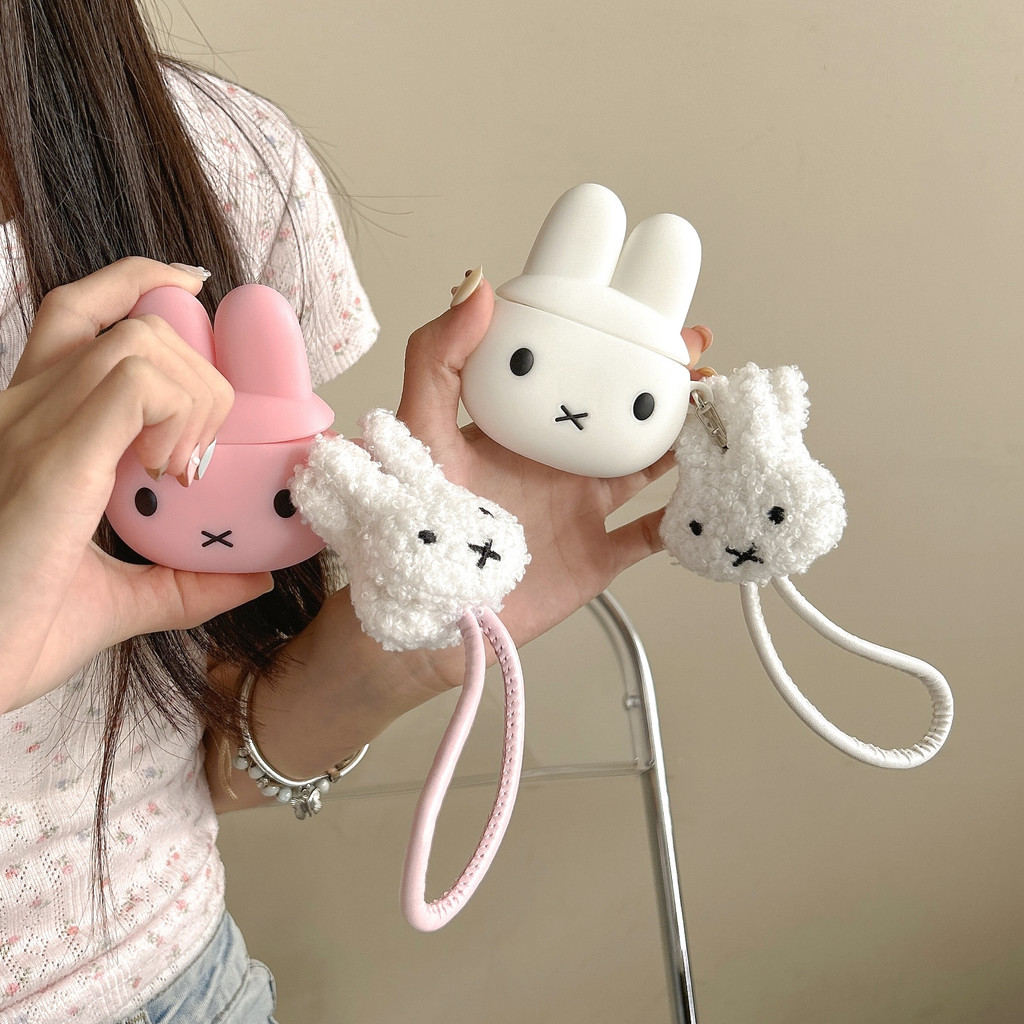 3D Miffy ซิลิโคนสําหรับ HUAWEI FreeBuds PRO3 4 2 + SE2/3 5i 6i 7i SE4 ANC ฟรีคลิปป้องกันกรณี