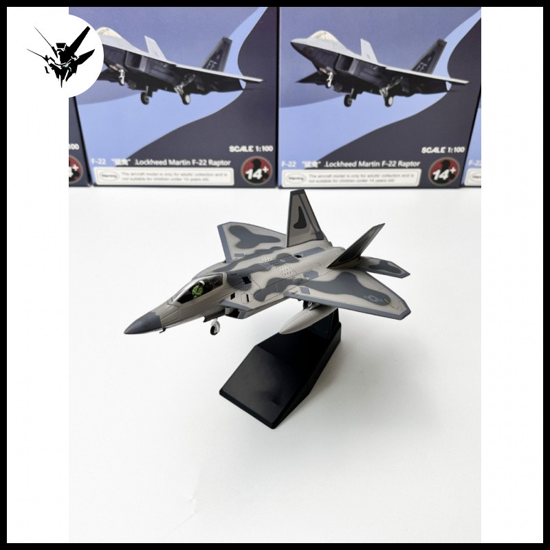 AMER 1/100 US Army Stealth F22 Fighter Raptor F-22 จําลองเครื่องบินรุ่นผลิตภัณฑ์สําเร็จรูปเครื่องประ