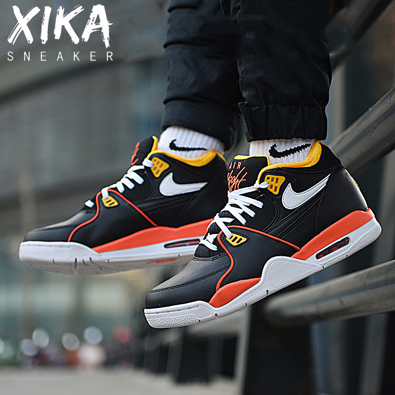 Nike Nike Air Flight 89 AJ4 Mens Air Cushion รองเท้าบาสเก็ตบอลที่ใช้งานได้จริง DD1173-100 BQ4212