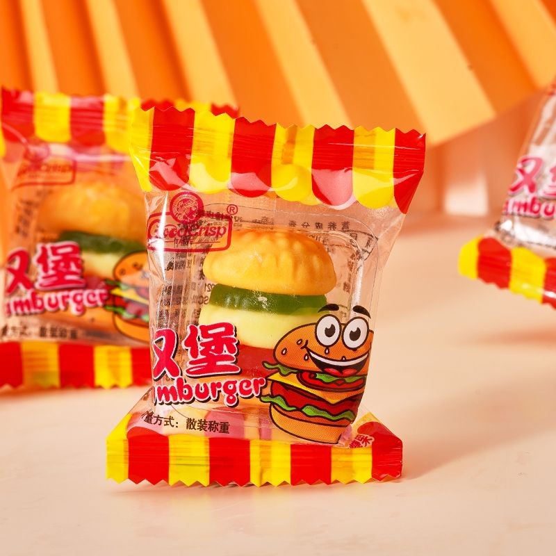 2025 สไตล์ใหม่ Gummy Burger Candy Gummy สร้างสรรค์น่ารัก Gummy เด็ก Gummy Candy งานแต่งงาน Candy Can