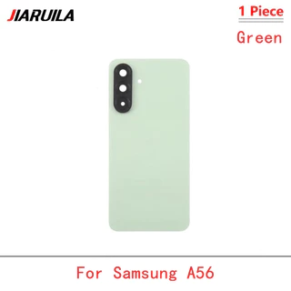 พร้อมเลนส์ + โลโก้สําหรับ Samsung A56 ฝาหลังแบตเตอรี่กระจกด้านหลังประตูกรณีเปลี่ยน
