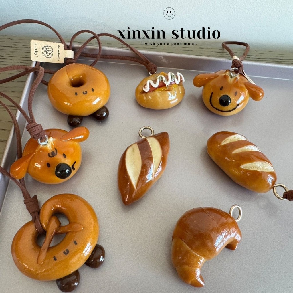 Classy/ Handmade Alkali น้ําขนมปังจี้กระเป๋ารถจี้ Lanyard พวงกุญแจ Handmade Creative ของขวัญวันเกิดส