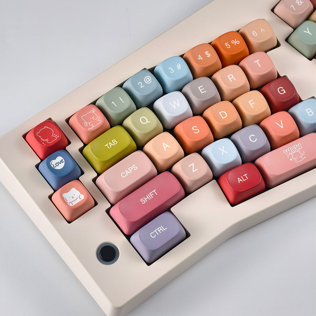 Gummy Bear Keycap 120 คีย์ MOA โปรไฟล์ PBT Dye Sublimation Mechanical Keycap Wooting Aula F75 RK100 