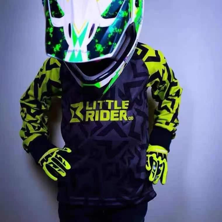 Little Rider Balance Bike สำหรับเด็ก และเสื้อกันลม ELPIS สีฟิลด์กรีน สำหรับการขี่จักรยานออฟโรด