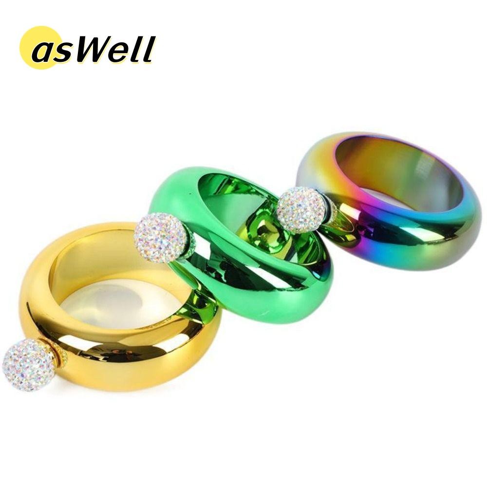 ASWELL 3.5 ออนซ์กําไลข้อมือขวดสะโพกนํากลับมาใช้ใหม่รอบวิสกี้เครื่องประดับขวดแอลกอฮอล์