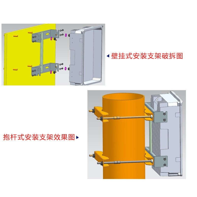 ติดตั้งติดผนังอลูมิเนียม Die-Casting/Chassis ติดตั้ง BOWEI Bracket Holding Rod Bracket R3M